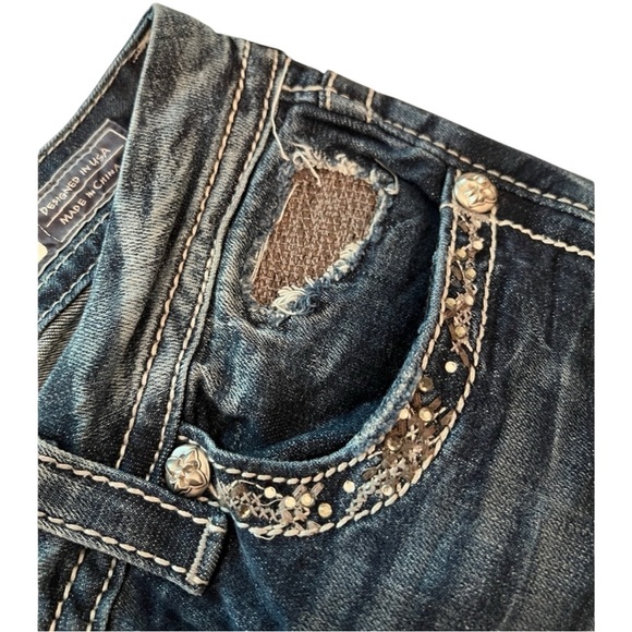 Miss Me Women's Blue Jeans, Signature Skinny, size 31 - Picture 5 of 12